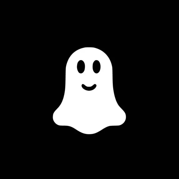 Ghost Zwart Wit Geïsoleerd Icoon Vector Illustratie — Stockvector