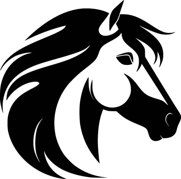 Лошадь Минималистский Плоский Логотип Векторная Иллюстрация — стоковый вектор