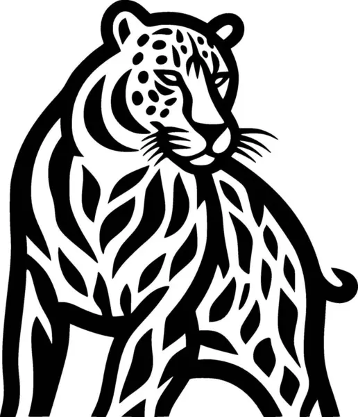 Leopardi Minimalistinen Yksinkertainen Siluetti Vektorikuvaus — vektorikuva