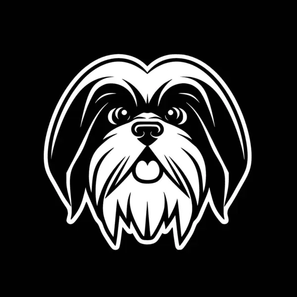 Stock vector Shih tzu - minimalist and simple silhouette - vector illustration