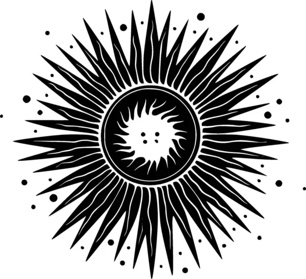 Soleil Logo Minimaliste Plat Illustration Vectorielle — Image vectorielle