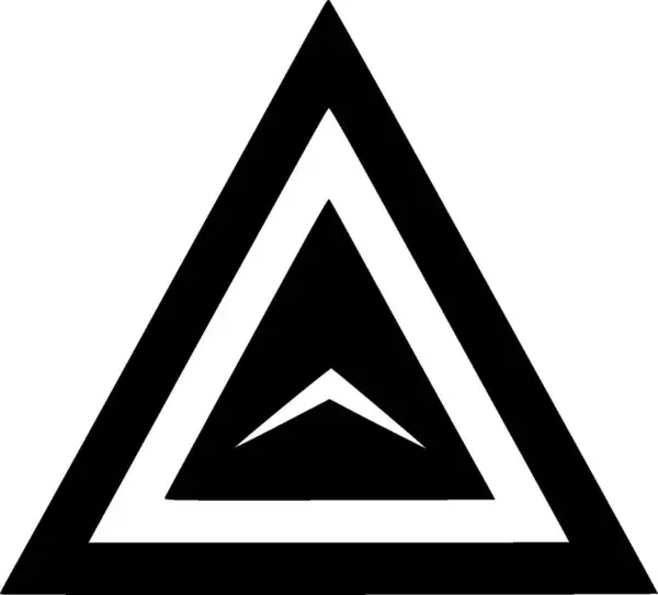 Triangle Icône Isolée Noir Blanc Illustration Vectorielle — Image vectorielle
