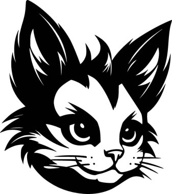 Kedi - yüksek kaliteli vektör logosu - t-shirt grafiği için ideal vektör çizimi