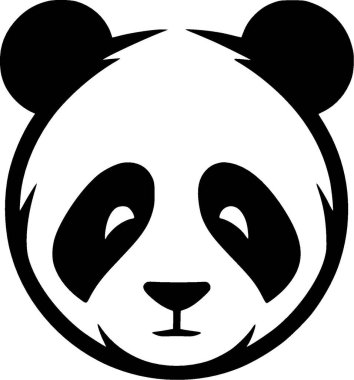 Panda - minimalist ve düz logo - vektör illüstrasyonu