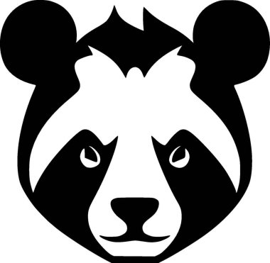 Panda - minimalist ve düz logo - vektör illüstrasyonu