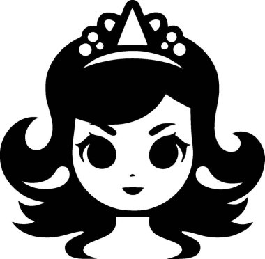 Princess - minimalist and flat logo - vector illustration clipart