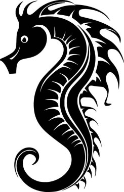 Seahorse - minimalist and flat logo - vector illustration clipart