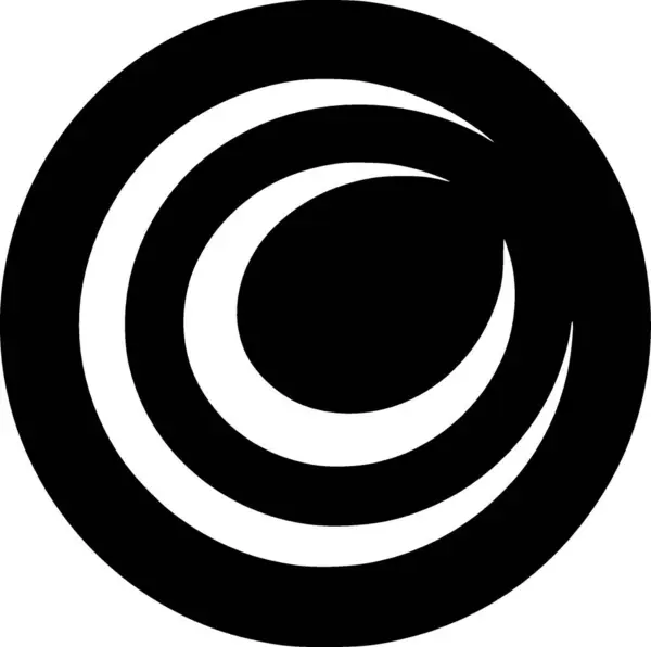Cercle Icône Isolée Noir Blanc Illustration Vectorielle — Image vectorielle