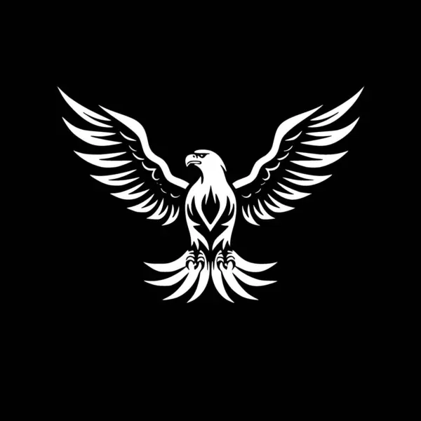 Águila Icono Aislado Blanco Negro Ilustración Vectorial — Vector de stock