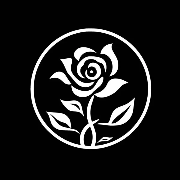 Kukka Musta Valkoinen Vektori Kuva — vektorikuva