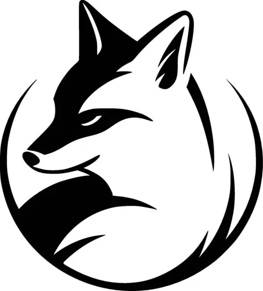 Fox Ícone Isolado Preto Branco Ilustração Vetorial — Vetor de Stock