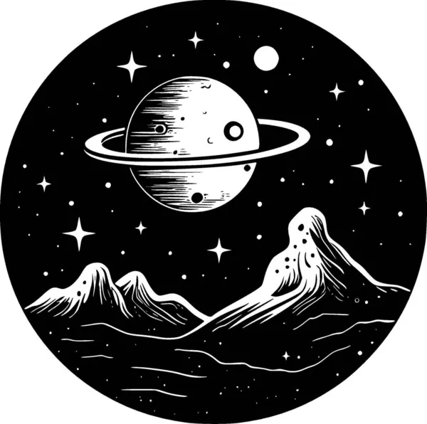 Galaxy Logo Plat Minimaliste Illustration Vectorielle — Image vectorielle