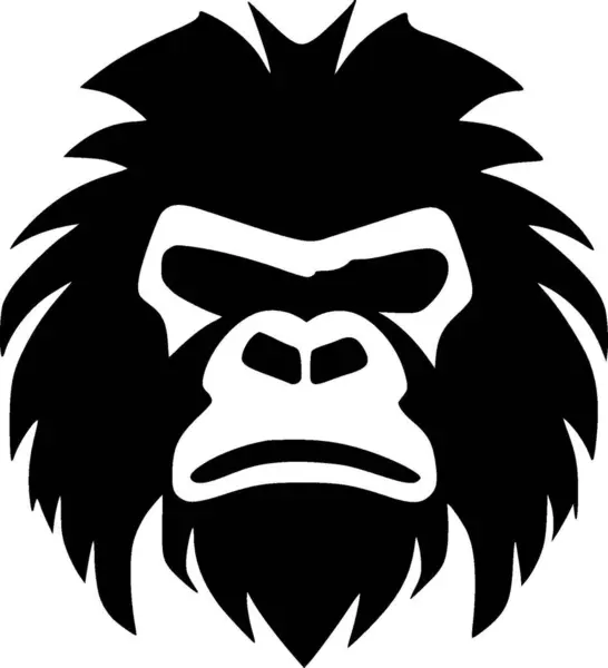Gorilla Minimalistisk Fladt Logo Vektorillustration – Stock-vektor