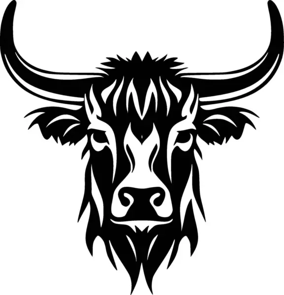 Highland Lehmä Korkealaatuinen Vektori Logo Vektori Kuva Ihanteellinen Paita Graafinen — vektorikuva