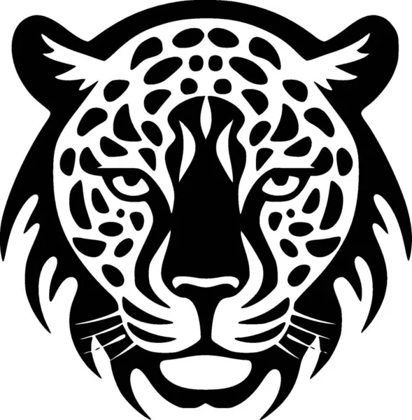 Leopard Mustavalkoinen Vektori Kuva — vektorikuva
