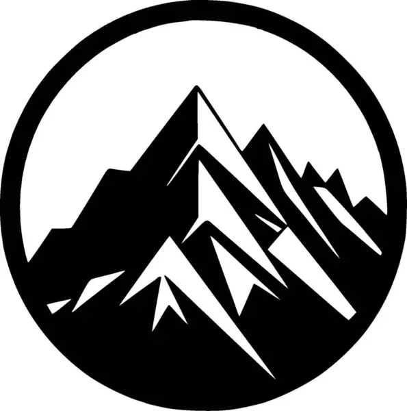 Montagnes Illustration Vectorielle Noir Blanc — Image vectorielle