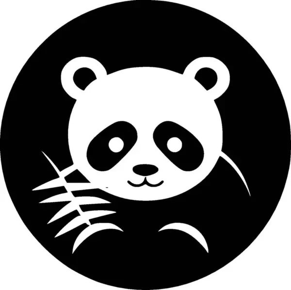 Panda Minimalistisk Enkel Silhuet Vektorillustration – Stock-vektor
