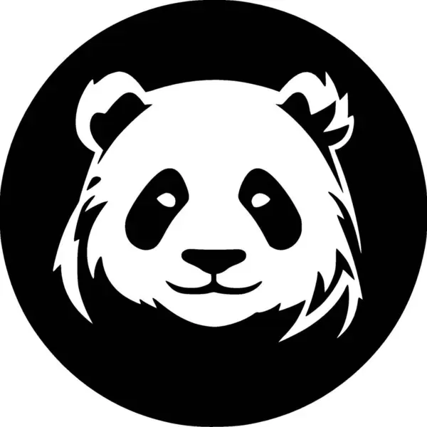 Panda Sort Hvidt Isoleret Ikon Vektorillustration – Stock-vektor