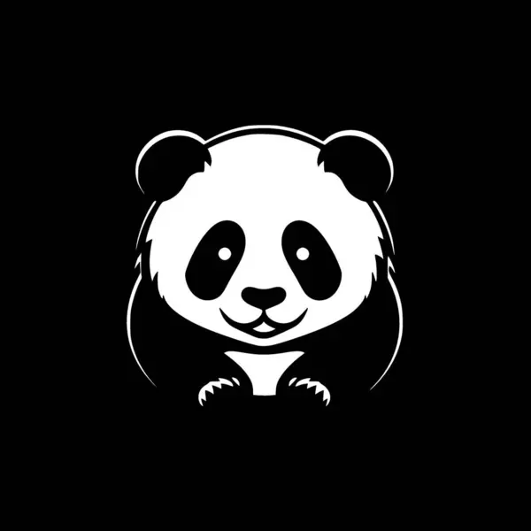 Panda Illustration Sort Hvid Vektor – Stock-vektor