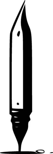 Stylo Icône Isolée Noir Blanc Illustration Vectorielle — Image vectorielle