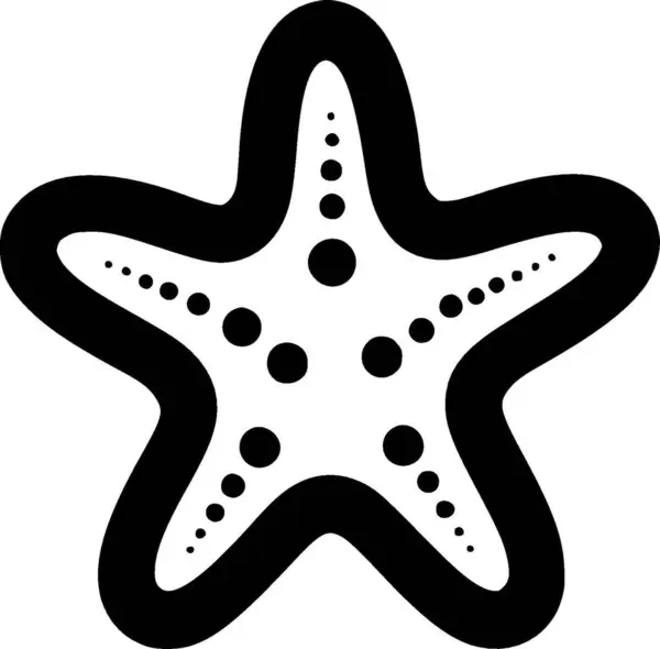 Starfish Black White Vector Illustration – Stock-vektor