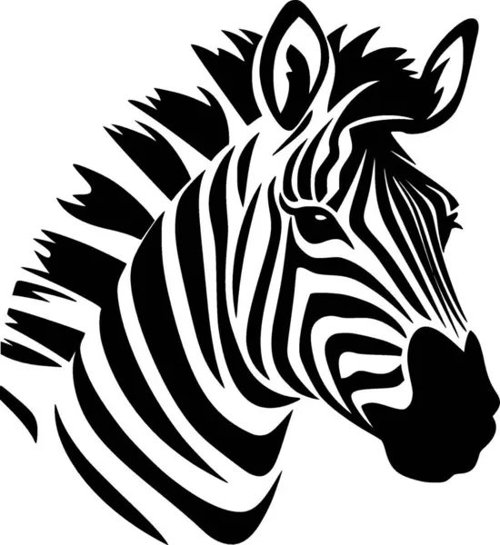 Zebra Silhueta Minimalista Simples Ilustração Vetorial — Vetor de Stock