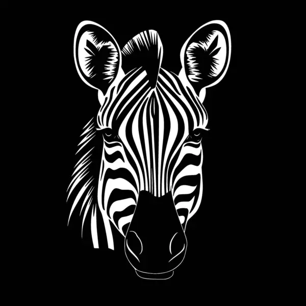 Zebra Logotipo Minimalista Plana Ilustração Vetorial — Vetor de Stock