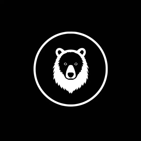 Медведь Черно Белая Векторная Иллюстрация — стоковый вектор