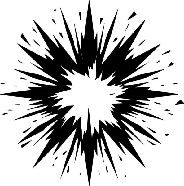 Explosion - minimalist and simple silhouette - vector illustration
