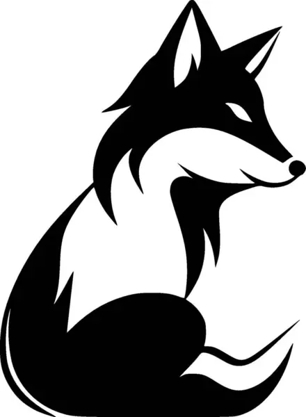 Fox Musta Valkoinen Vektori Kuva — vektorikuva