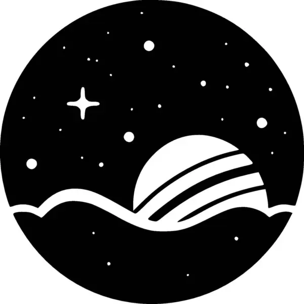 Galaxy Minimalistisk Fladt Logo Vektorillustration – Stock-vektor