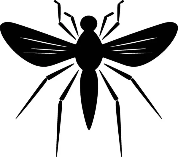Mosquito Ilustração Vetorial Preto Branco —  Vetores de Stock