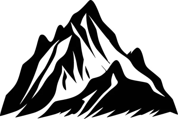 Bjerge Sort Hvid Vektor Illustration – Stock-vektor