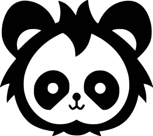 Panda Minimalistisk Enkel Silhuet Vektorillustration – Stock-vektor