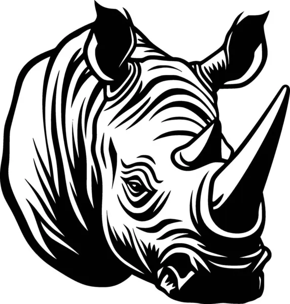 stock vector Rhinoceros - minimalist and flat logo - vector illustration