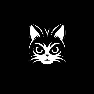 Kedi - minimalist ve düz logo - vektör illüstrasyonu