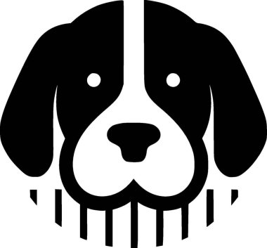 Köpek - minimalist ve düz logo - vektör illüstrasyonu