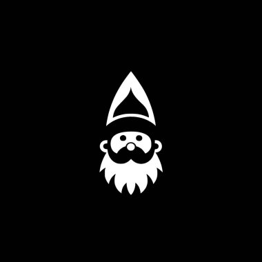 Gnome - siyah ve beyaz izole edilmiş simge - vektör illüstrasyonu
