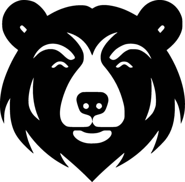 Bear - minimalist and flat logo - vector illustration