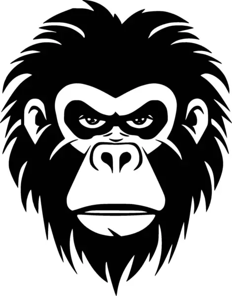 Macaco Logotipo Minimalista Plana Ilustração Vetorial — Vetor de Stock