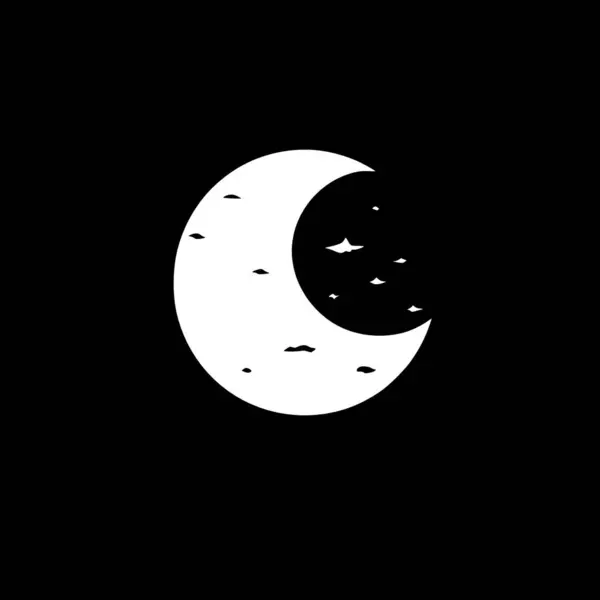 Moon Silhouette Minimalista Semplice Illustrazione Vettoriale — Vettoriale Stock