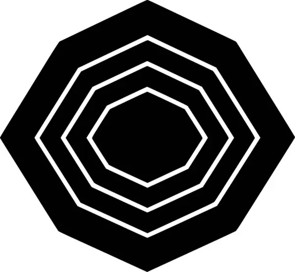 Octagon Czarno Biały Odizolowany Ikona Ilustracja Wektor — Wektor stockowy