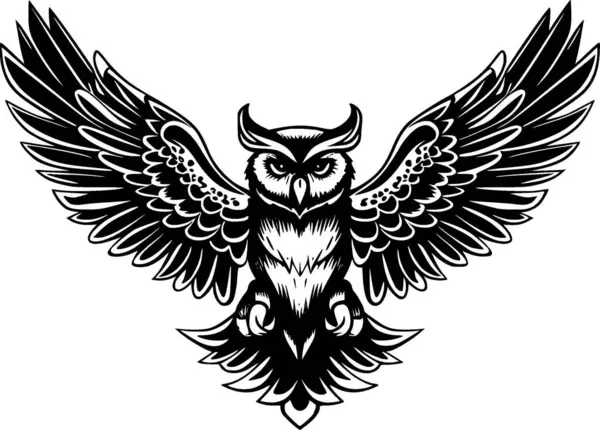 猫头鹰 高品质的矢量标识 用于T恤衫图形的矢量图形理想 — 图库矢量图片