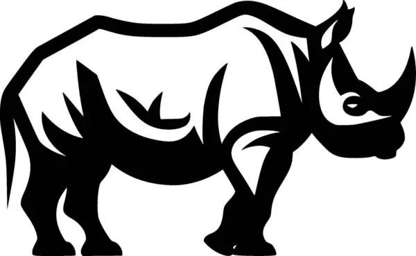 stock vector Rhinoceros - minimalist and flat logo - vector illustration