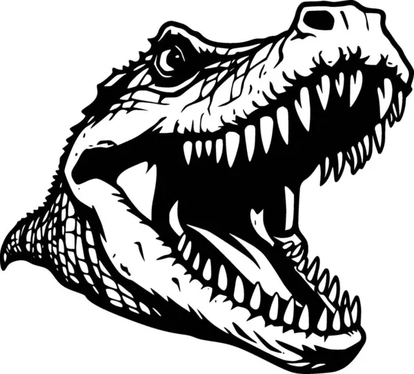 Крокодил Минималистский Простой Силуэт Векторная Иллюстрация — стоковый вектор