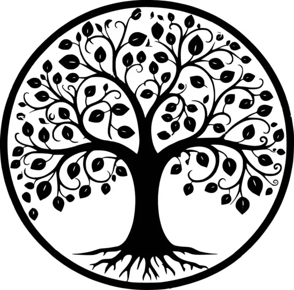 Gambar Pohon Logo Minimalis Dan Datar Vektor Grafik Vektor