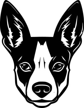 Basenji - black and white isolated icon - vector illustration clipart