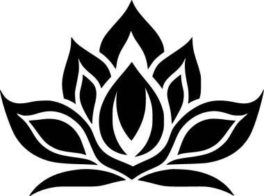 Lotus çiçeği - minimalist ve düz logo - vektör illüstrasyonu