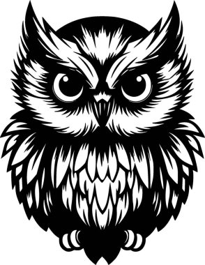 Owl baby - minimalist and simple silhouette - vector illustration clipart