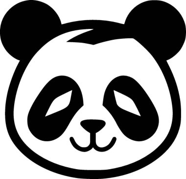 Panda - minimalist ve basit siluet - vektör illüstrasyonu